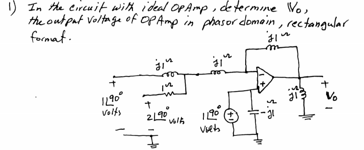 Solved U In the circuit with ideal Op Amp, de termme Vo, the | Chegg.com