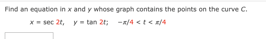 Solved Find an equation in x and y whose graph contains the | Chegg.com