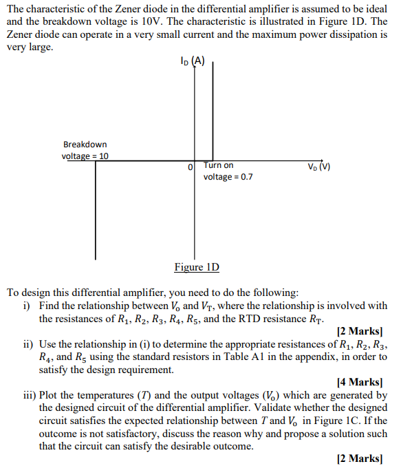 Solved = The following differential amplifier in Figure 1B | Chegg.com