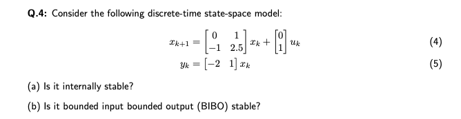 Solved CR + ] uk (4) Q.4: Consider the following | Chegg.com