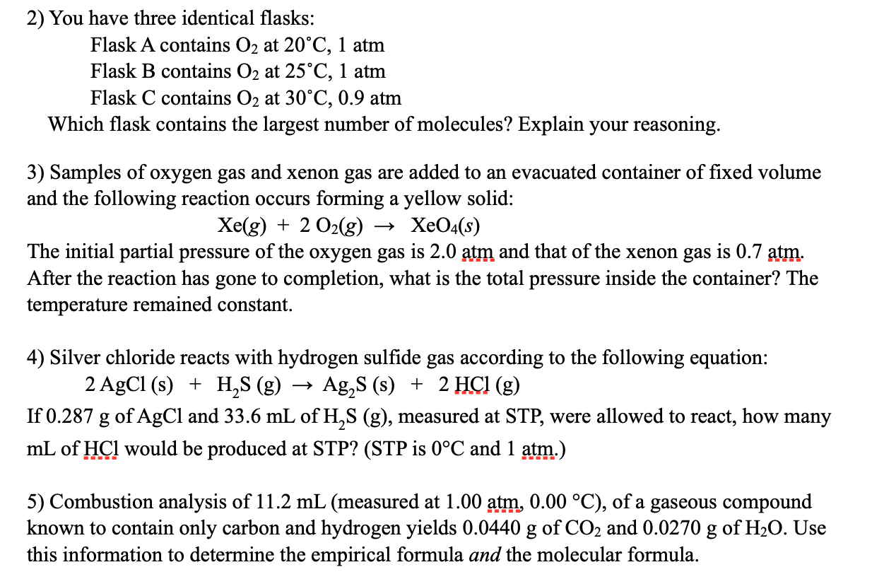 Solved 2) You have three identical flasks Flask A contains