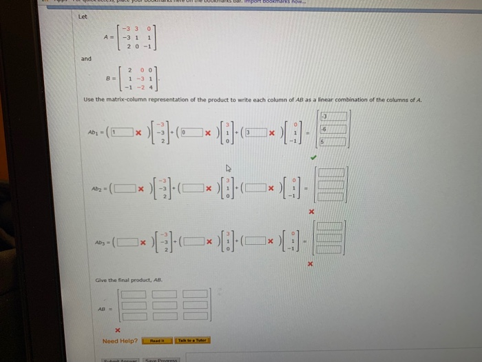 Solved Let -3 3 0] 20-1」 and 2 0 0 B1 -3 1 L-1 -24 Use the | Chegg.com