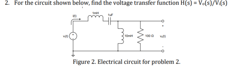 Solved 2. For the circuit shown below, find the voltage | Chegg.com