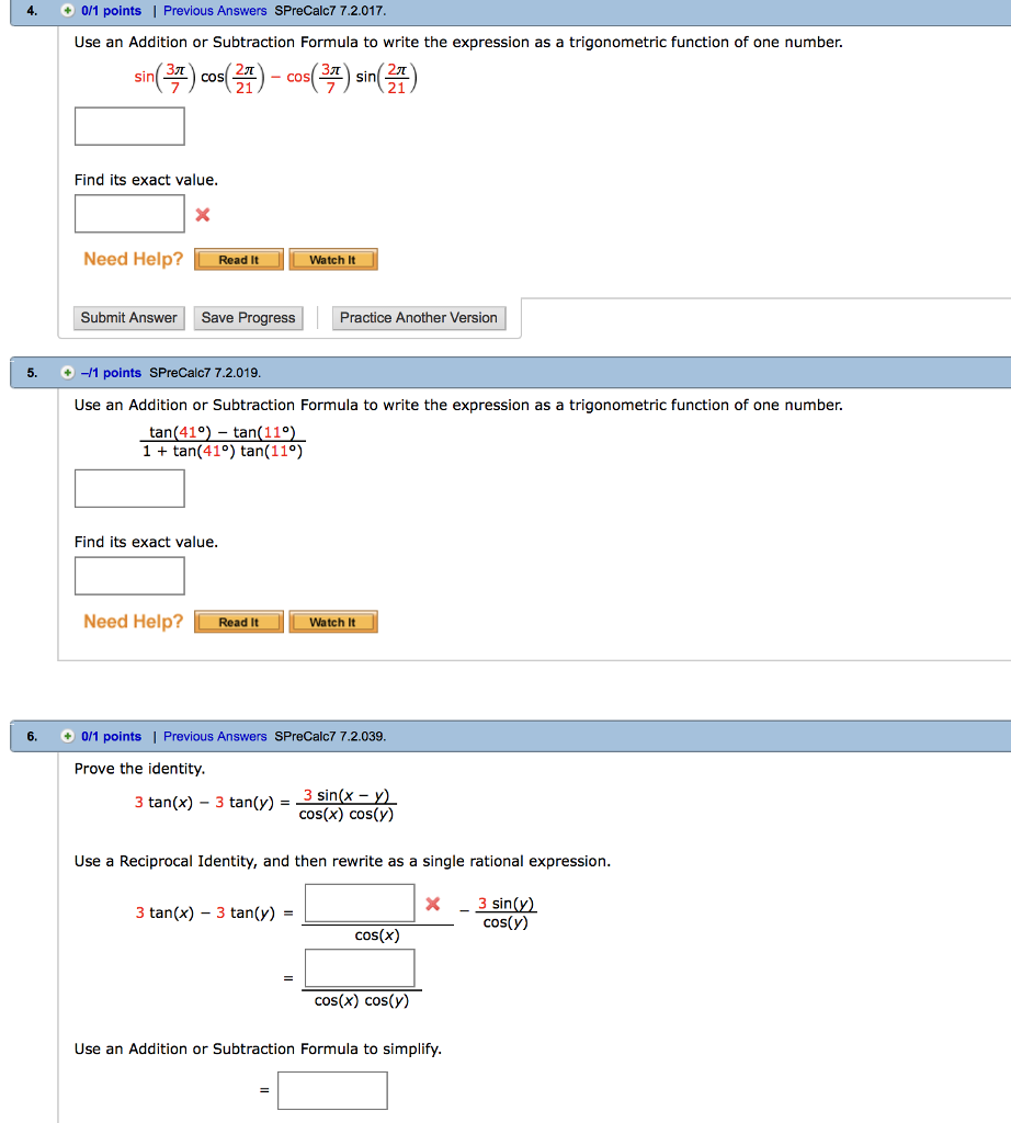 Solved 4 0 1 Points Previous Answers Sprecalc7 7 2 017