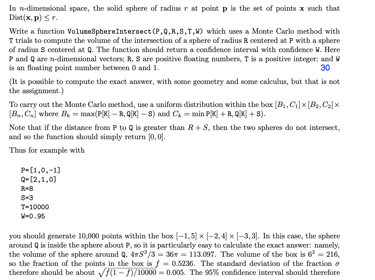 In n-dimensional space, the solid sphere of radius r | Chegg.com