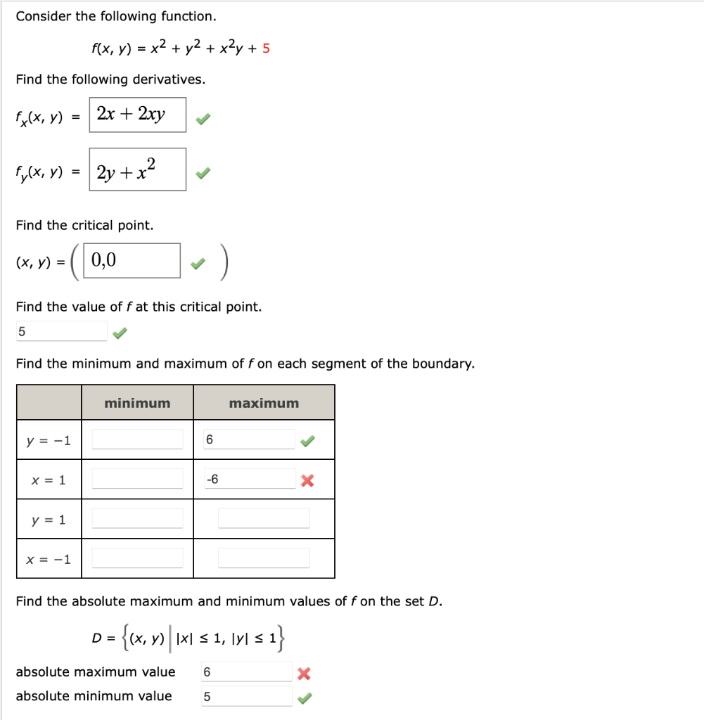 Solved Consider The Following Function F X Y X2 Y2