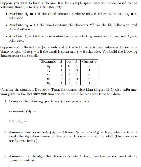Solved Suppose you want to build a decision tree for a | Chegg.com