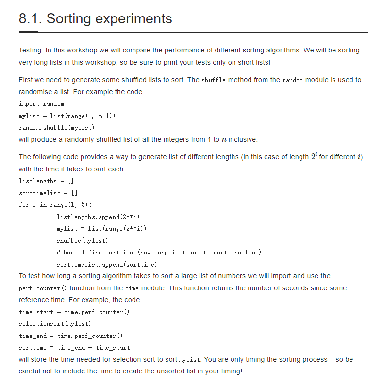 Solved Testing. In this workshop we will compare the | Chegg.com