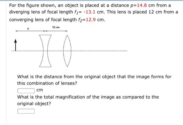 Solved For the figure shown, an object is placed at a | Chegg.com