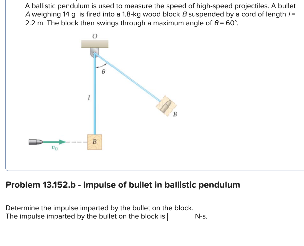 Solved A ballistic pendulum is used to measure the speed of