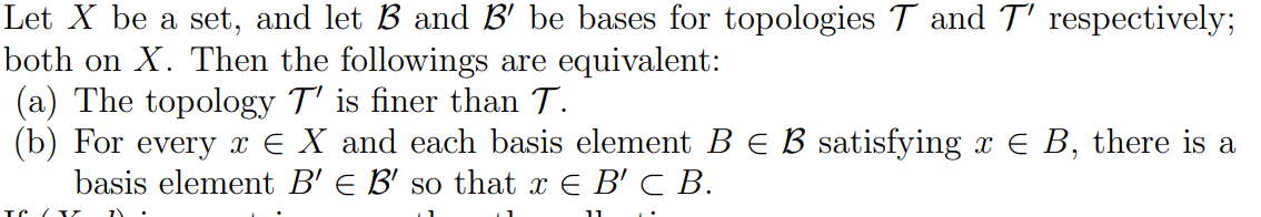 Solved Let X Be A Set, And Let B And B' Be Bases For | Chegg.com