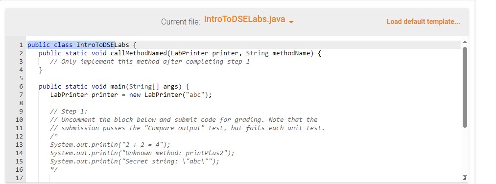 Solved IN JAVAStep 1: Producing correct outputThree | Chegg.com