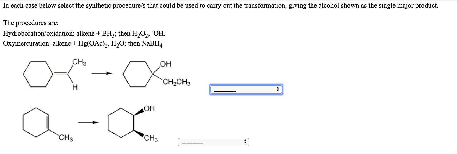 Solved In each case below select the synthetic procedure/s