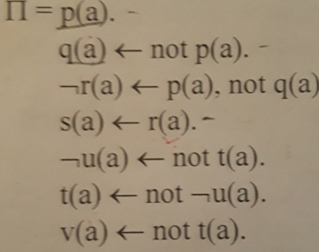 write the answer sets for the following logic | Chegg.com