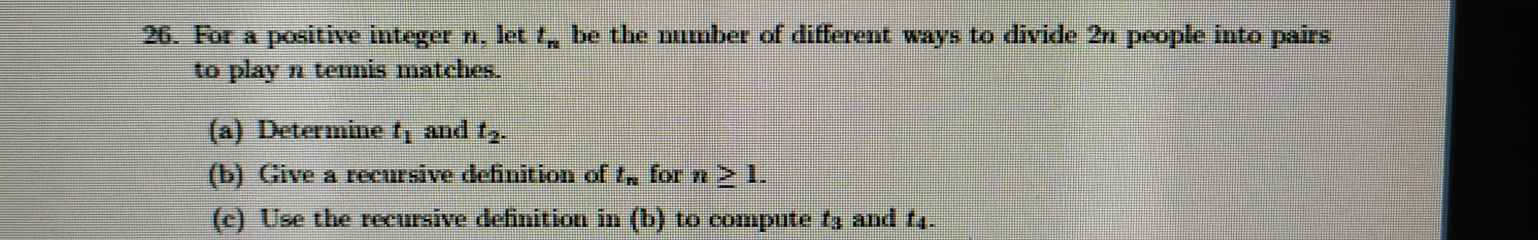 Solved For a positive integer n, let tn be the number of | Chegg.com