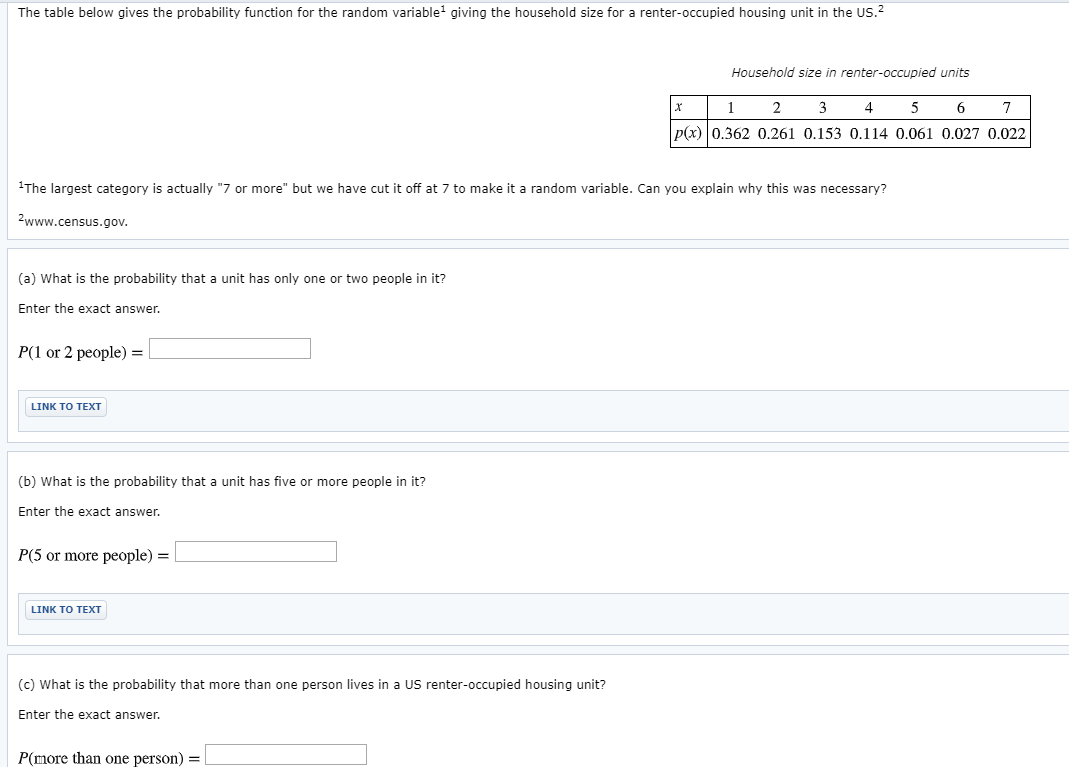 Solved The table below gives the probability function for | Chegg.com