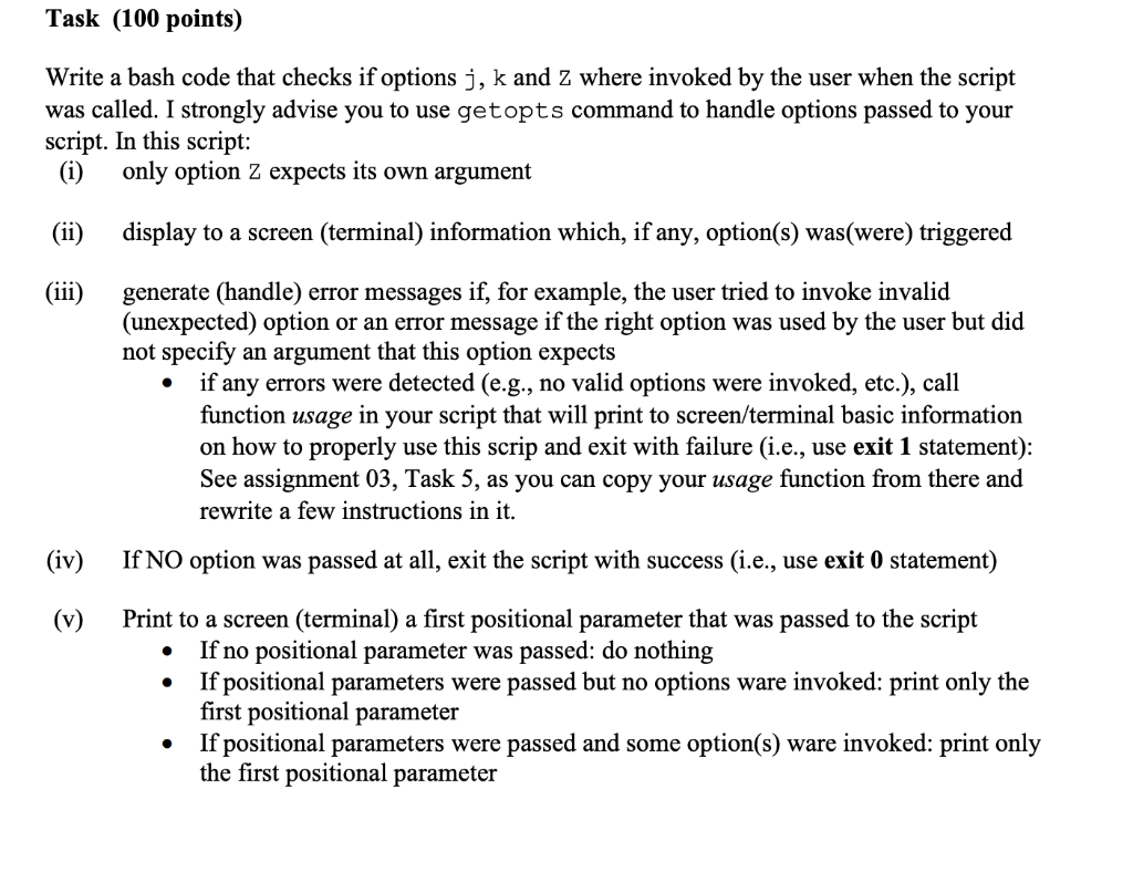 Solved Task 100 Points Write A Bash Code That Checks If Chegg Com