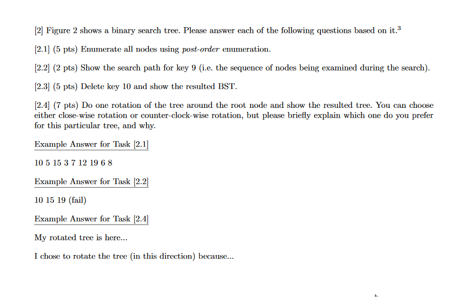 Solved [2] Figure 2 shows a binary search tree. Please