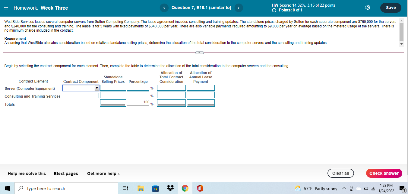 Solved Homework: Week Three Question 7, E18.1 (similar to) | Chegg.com