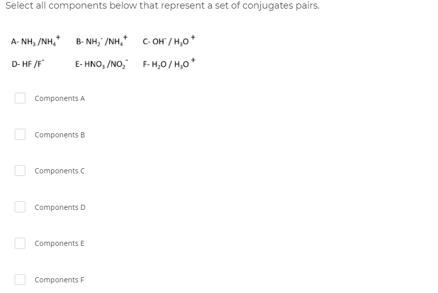 Solved Select all components below that represent a set of
