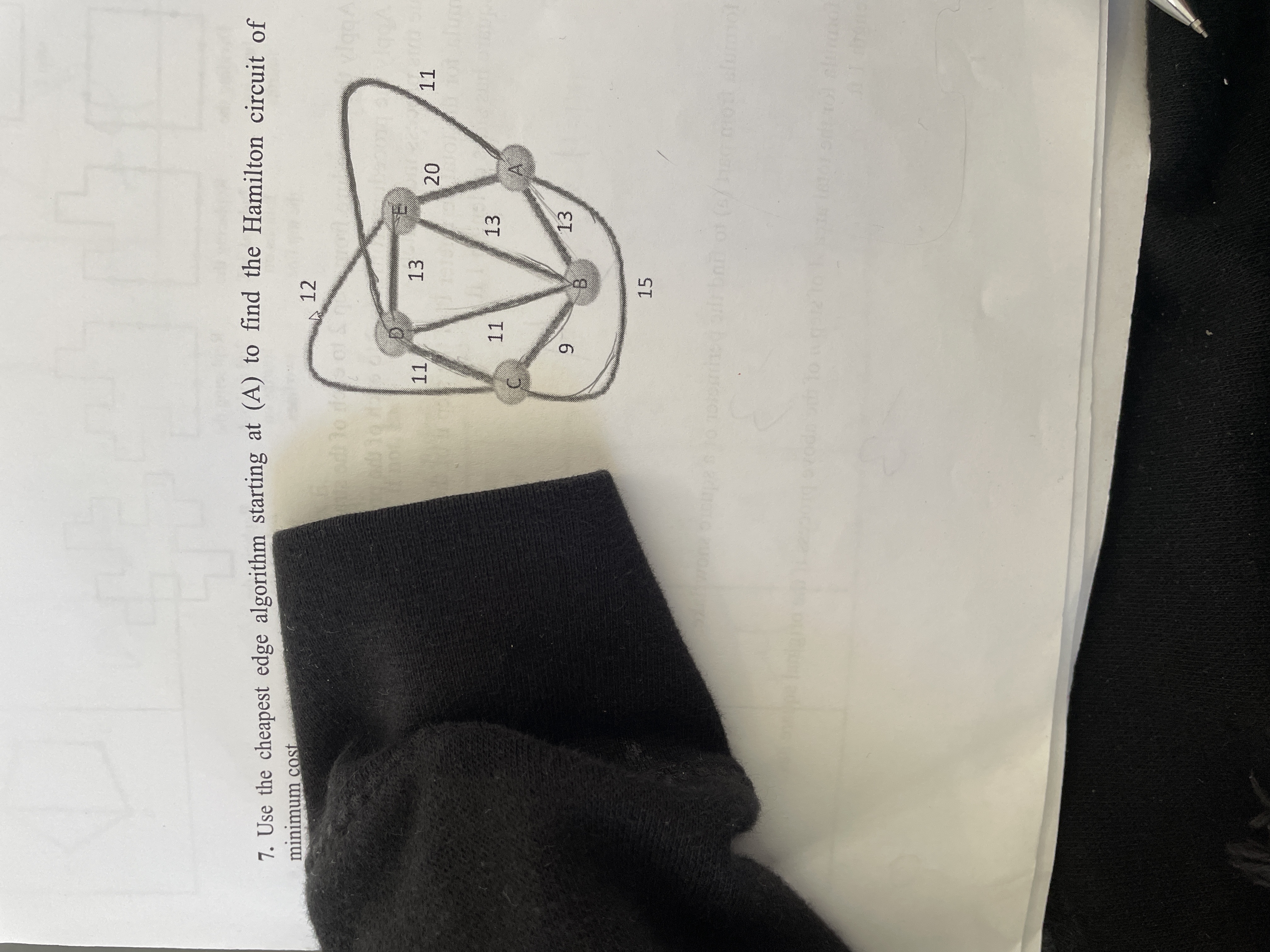 Solved Use the cheapest edge algorithm starting at (A) ﻿to | Chegg.com