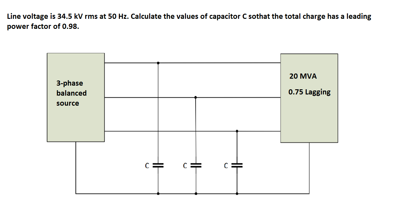 Solved Line voltage is 34.5 kV rms at 50 Hz. Calculate the | Chegg.com