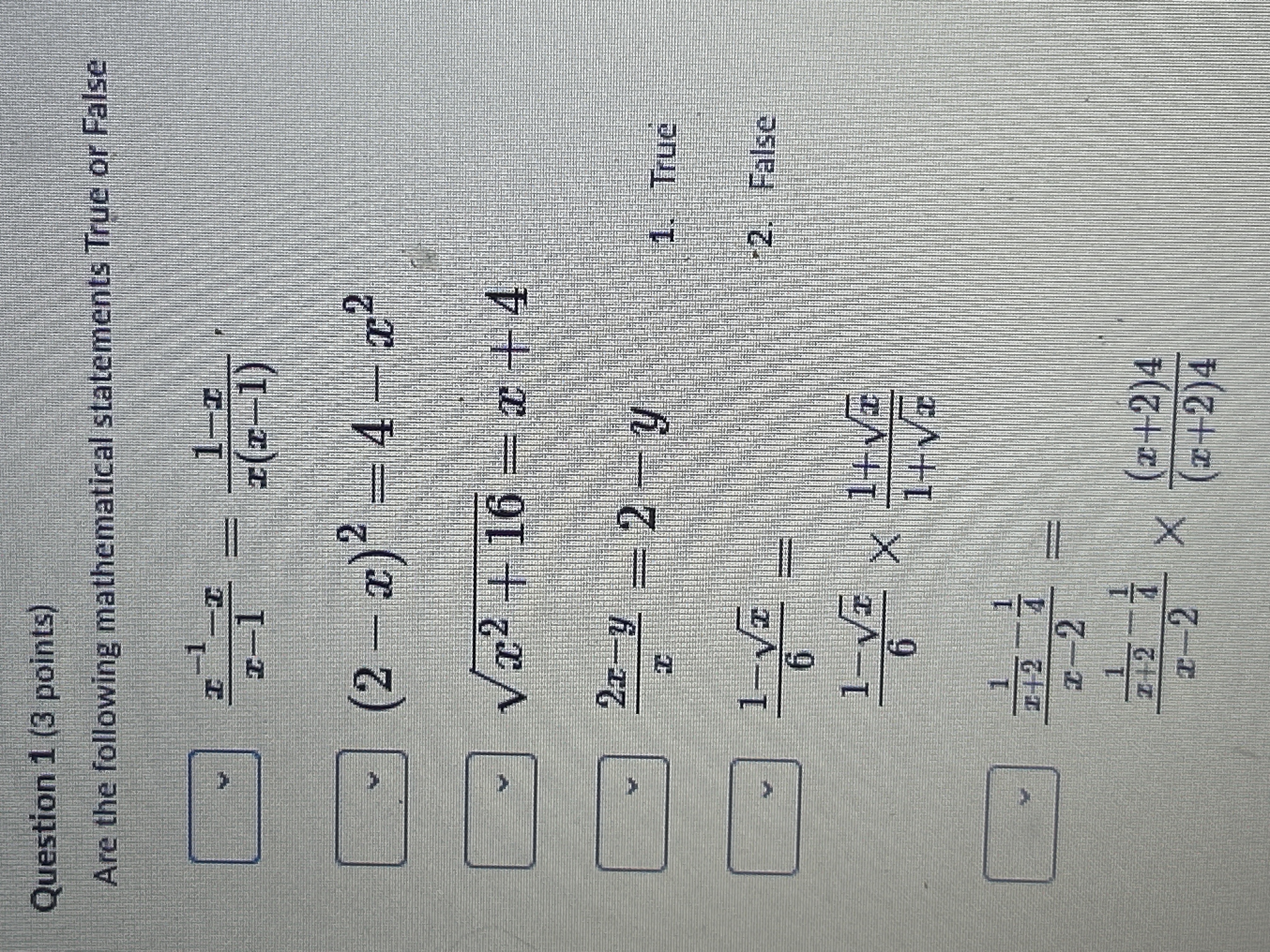 Solved Are the followijg mathematixal statements true or | Chegg.com