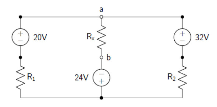 Solved а +) 20v Rx +32v B R1 24v + For The Above Circuit, 