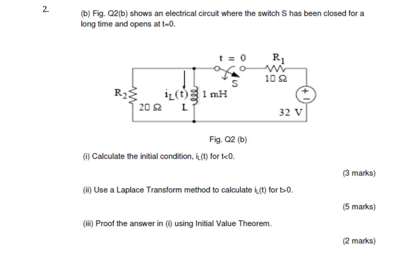 Solved 2. (b) Fig. Q2(b) Shows An Electrical Circuit Where | Chegg.com