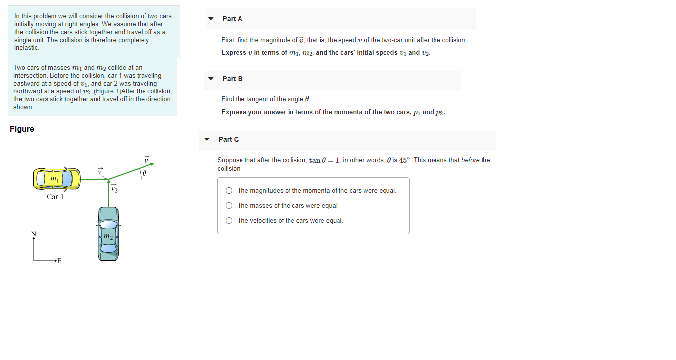 Solved Part A In This Problem We Will Consider The Collision | Chegg.com