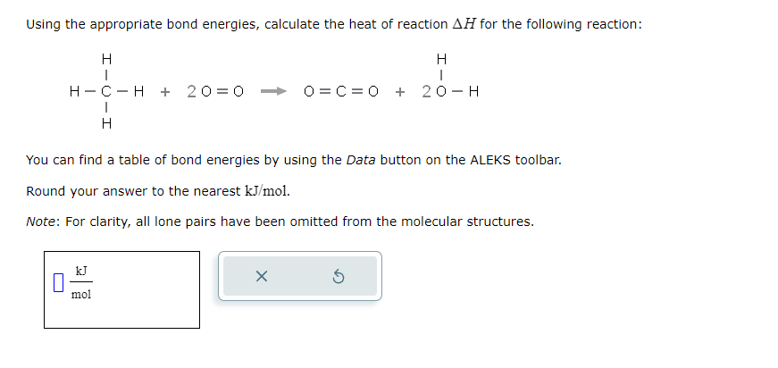 Solved Using The Appropriate Bond Energies, Calculate The | Chegg.com