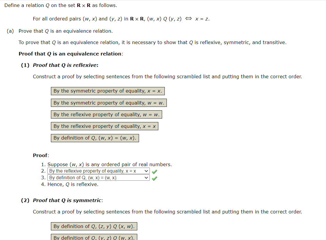 Solved a relation Q on the set R×R as follows. For all | Chegg.com