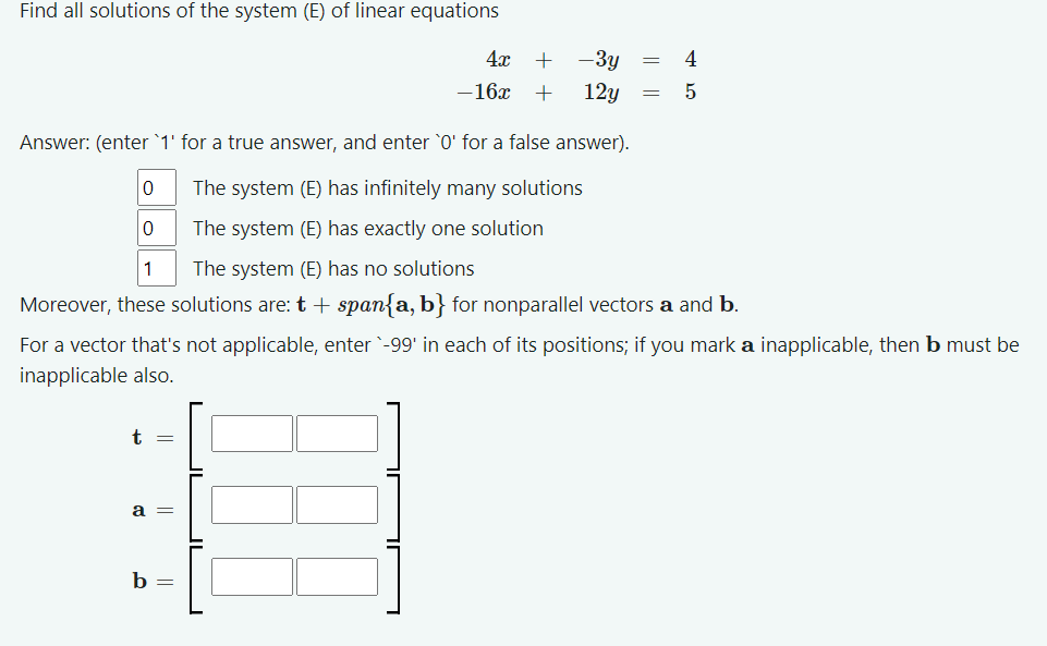 Solved Find all solutions of the system (E) ﻿of linear | Chegg.com