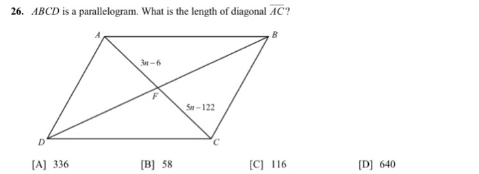 Solved ABCD is a parallelogram. What is the length of | Chegg.com