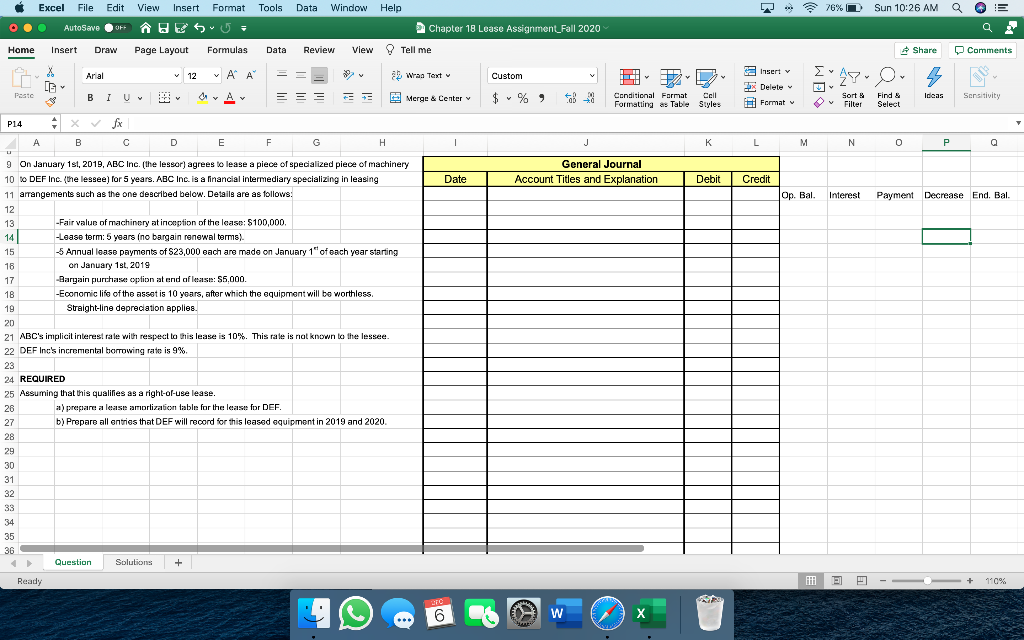 Solved Excel File Edit Tools Data Window Help 78% Sun 10:26 | Chegg.com