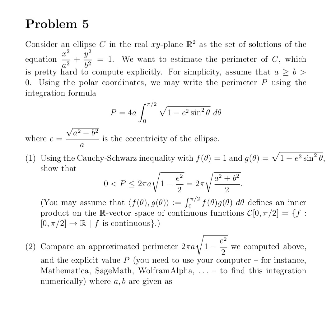 Solved Consider an ellipse C in the real xy-plane R2 as the | Chegg.com