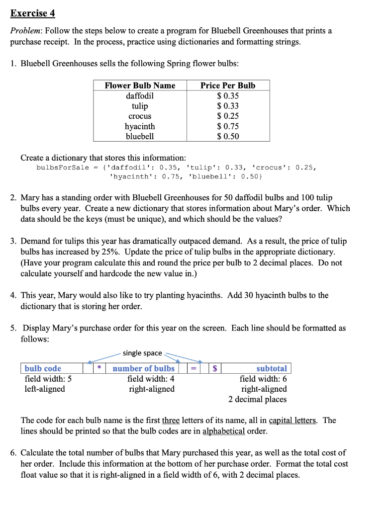 Solved Exercise 4 Problem: Follow the steps below to create | Chegg.com