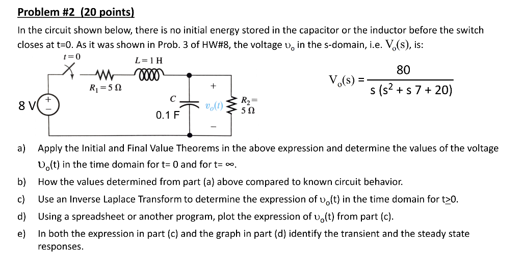 Solved In the circuit shown below, there is no initial | Chegg.com