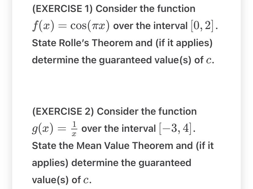 Solved (EXERCISE 1) Consider the function f(x)=cos(πx) over | Chegg.com