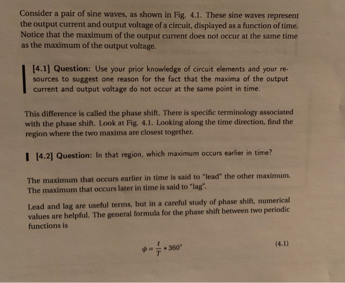 Consider a pair of sine waves, as shown in Fig. 4.1. | Chegg.com