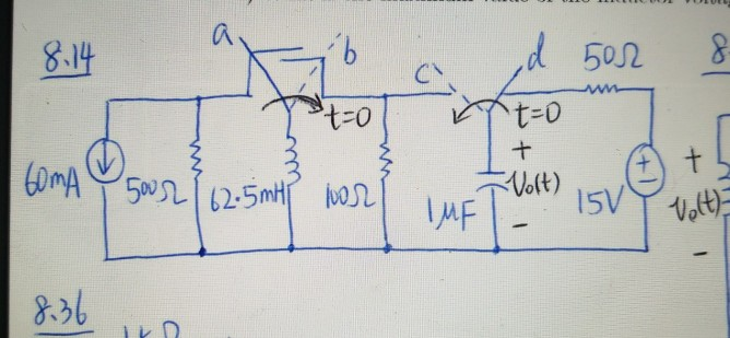 Solved 8.14 The Two Switches In The Circuit Seen In The | Chegg.com