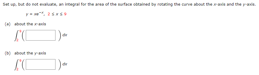 Solved Set up, but do not evaluate, an integral for the area | Chegg.com
