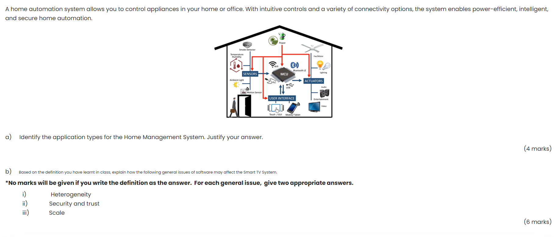 Solved A home automation system allows you to control 