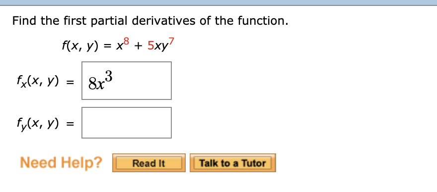 Solved Find The First Partial Derivatives Of The Function