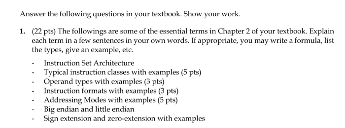 Solved Answer The Following Questions In Your Textbook. Show | Chegg.com