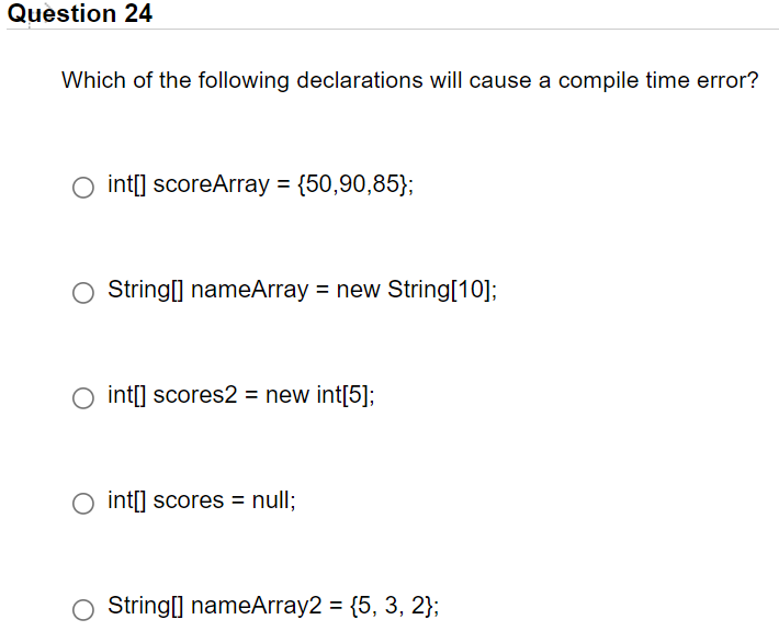 Solved Question 24 Which of the following declarations will | Chegg.com