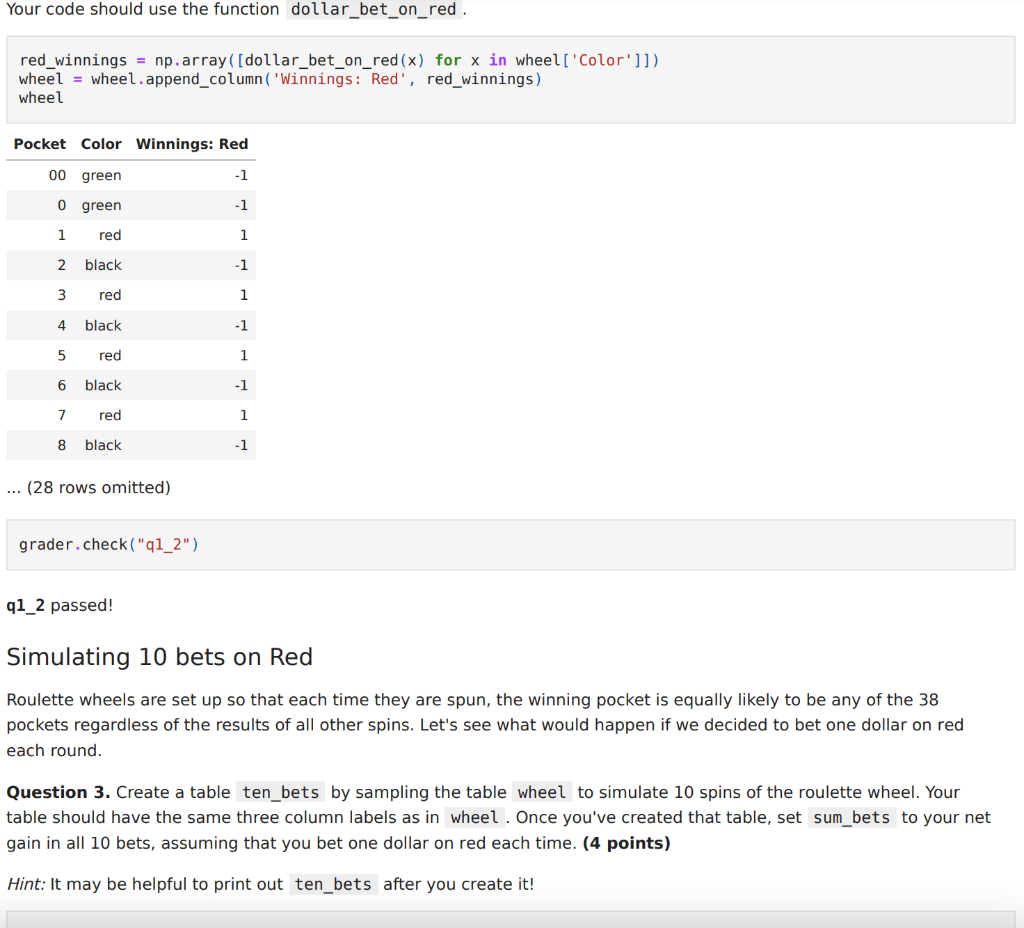 Betting on Red If you bet on red, you are betting