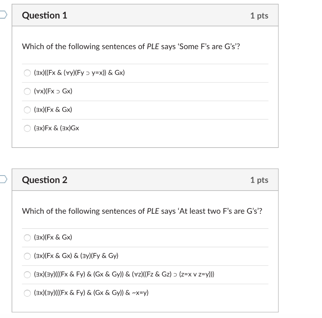 Solved Question 1 1 Pts Which Of The Following Sentences Chegg Com