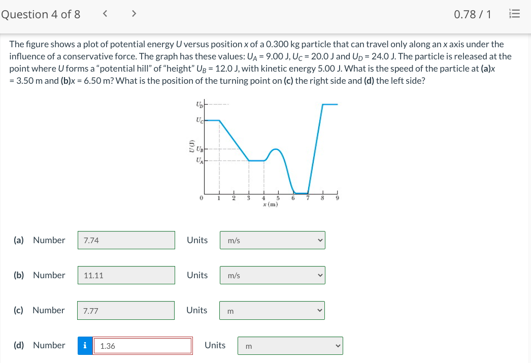 Solved Question 4 of 8 0.78 / 1 lii The figure shows a | Chegg.com