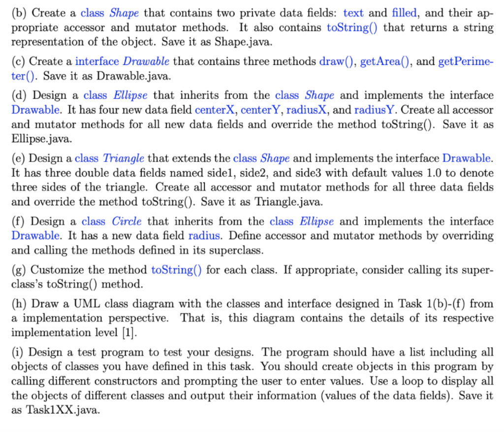 Solved (b) Create a class Shape that contains two private | Chegg.com